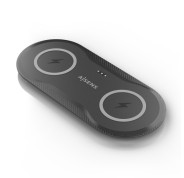 Aisens Cargador Inalambrico 15W - USB-C - Protocolo Qi - Moviles y Auriculares - Proteccion Contra Sobretension, Sobretemperatura y sobrecorriente - Color Negro