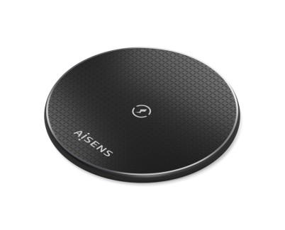 Aisens Cargador Inalambrico 15W - USB-C - Protocolo Qi - Proteccion Contra Sobretension, Sobretemperatura y sobrecorriente - Color Negro
