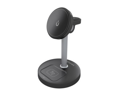 Aisens Cargador Inalambrico 15W - USB-C - Protocolo Qi2 - Moviles, Apple Watch y Auriculares - Proteccion Contra Sobretension, Sobretemperatura y sobrecorriente - Color Negro