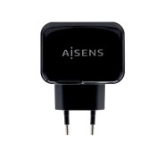 Aisens Cargador USB 17W 5V/3.4A - 2xUSB con Control AI - Color Negro