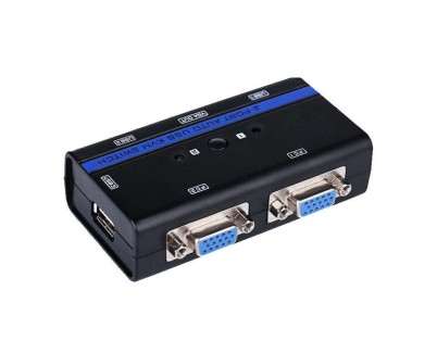 Aisens Conmutador KVM VGA USB 1U-2PC+Cable - Color Negro