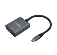 Aisens Conversor Aluminio USB-C a VGA - USB-C/M-Hdb15/H - 15cm - Color Gris