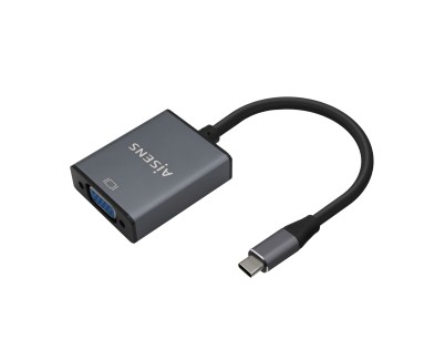 Aisens Conversor Aluminio USB-C a VGA - USB-C/M-Hdb15/H - 15cm - Color Gris