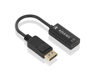 Aisens Conversor DISPLAYPORT a HDMI 4K@60HZ - DP/M-HDMI/H - 15cm - Color Negro