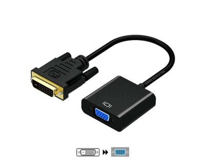 Aisens Conversor DVI-D a VGA - 24+1/M-HDB15/H - 10cm - Color Negro