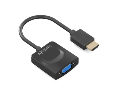 Aisens Conversor HDMI a SVGA - HDMI A/M - SVGA/H - 15cm - Color Negro