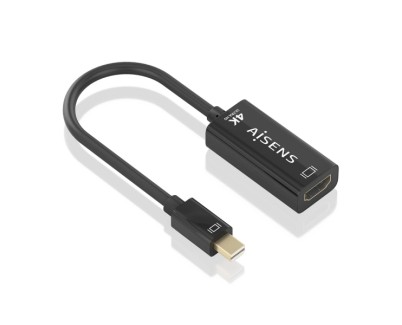 Aisens Conversor MINI DP a HDMI 4K@60HZ - MINI DP/M-HDMI/H - 15cm - Color Negro
