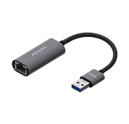 Aisens Conversor USB 3.0 a Ethernet Gigabit 10/100/1000 Mbps - 15cm - Color Gris