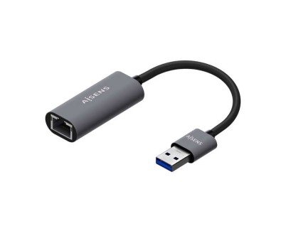 Aisens Conversor USB 3.0 a Ethernet Gigabit 10/100/1000 Mbps - 15cm - Color Gris