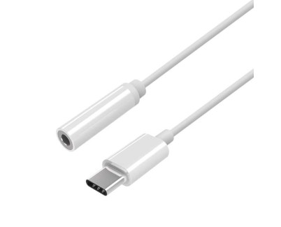 Aisens Conversor USB-C a Audio Estilo Apple - USB-C/M-JACK 3.5/H - 15cm - Color Blanco