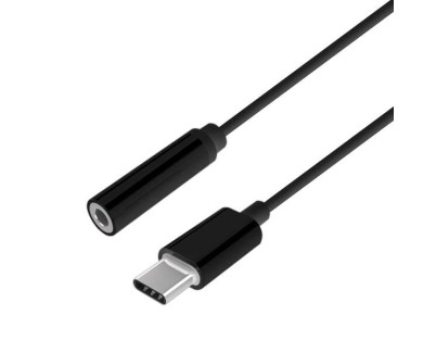 Aisens Conversor USB-C a Audio Estilo Apple - USB-C/M-JACK 3.5/H - 15cm - Color Negro