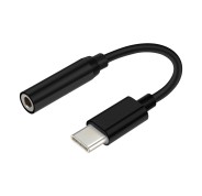Aisens Conversor USB-C a Audio - Frecuencia de Muestreo 384KHz 32Bit - USB-C/M-JACK 3.5/H - 15cm - Color Negro