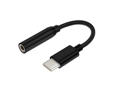 Aisens Conversor USB-C a Audio - Frecuencia de Muestreo 384KHz 32Bit - USB-C/M-JACK 3.5/H - 15cm - Color Negro