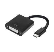 Aisens Conversor USB-C a DVI-I - USB-C/M-DVI 24+5/H - 15cm - Color Negro