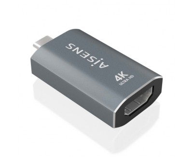 Aisens Conversor USB-C a HDMI 2.0 - Carcasa de Aluminio - Resolucion 4K@60Hz - Profundidad de Color 48 Bit/Px - Ancho de Banda 18Gbps - Soporta HDCP - Color Gris