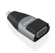 Aisens Conversor USB-C a VGA de Aluminio - Transmision de Señales USB a VGA - Resolucion 1920×1200@60Hz - Compatible con Macbook Pro y Chromebook - Color Gris