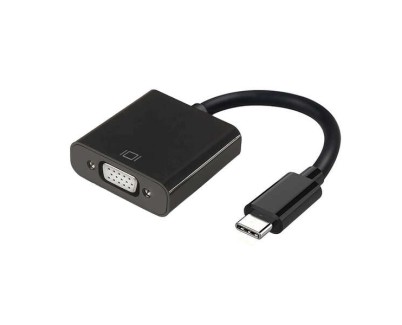 Aisens Conversor USB-C a VGA - USB-C/M-HDB15/H - 15cm - Color Negro