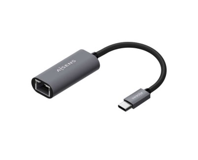 Aisens Conversor USB3.1 GEN1 USB-C a Ethernet Gigabit 10/100/1000 Mbps - 15cm - Color Gris