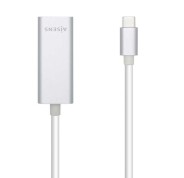 Aisens Conversor USB3.1 Gen1 USB-C a Ethernet Gigabit 10/100/1000 Mbps - 15cm - Color Plata