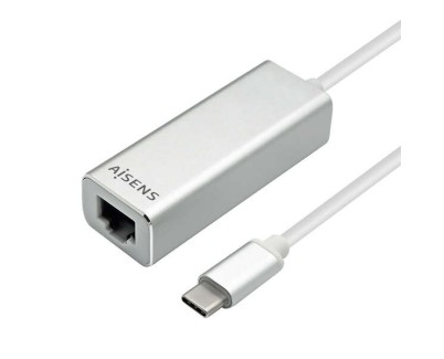 Aisens Conversor USB3.1 GEN1 USB-C a Ethernet Gigabit 10/100/1000 Mbps - Color Negro
