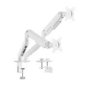 Aisens Eco Soporte de Mesa con 2 Brazos Articulados para Monitores de 17\"-32\" - Soporta hasta 9kg - Gestion de Cables - VESA 100x100mm - Contrapeso Giratorio e Inclinable - Color Blanco
