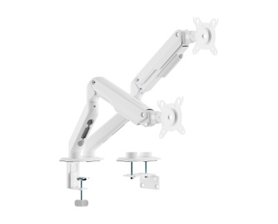Aisens Eco Soporte de Mesa con 2 Brazos Articulados para Monitores de 17\"-32\" - Soporta hasta 9kg - Gestion de Cables - VESA 100x100mm - Contrapeso Giratorio e Inclinable - Color Blanco