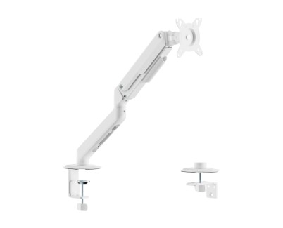 Aisens Eco Soporte de Mesa con Brazo Articulado para Monitor de 17\"-32\" - Soporta hasta 9kg - Gestion de Cables - VESA 100x100mm - Contrapeso Giratorio e Inclinable - Color Blanco