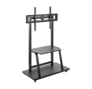 Aisens Eco Soporte de Suelo con Ruedas y Bandeja para DVD - Acero de Alta Resistencia - Pintura Electrostatica - Ruedas con Freno - Vesa Maximo 800x600mm - Carga Maxima 150Kg
