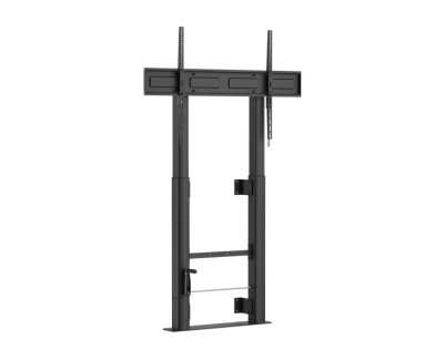 Aisens FWF100E-351  Soporte de Suelo para Pantallas Interactivas/TV de 60 a 100\" - Fijacion a la Pared - Peso Max. 120kg - Altura Ajustable con Manivela - Color Negro
