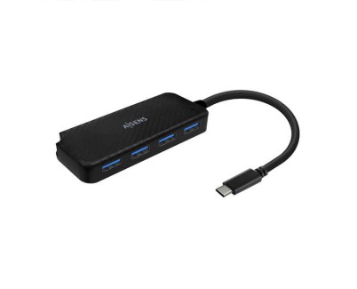 Aisens Hub USB 3.1 USB-C - USB-C/M-4Xtipo A/H - 15cm - Color Negro