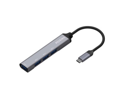 Aisens Hub USB 3.1 USB-C - USB-C Macho a 4xTipo A Hembra - 10cm - Color Gris