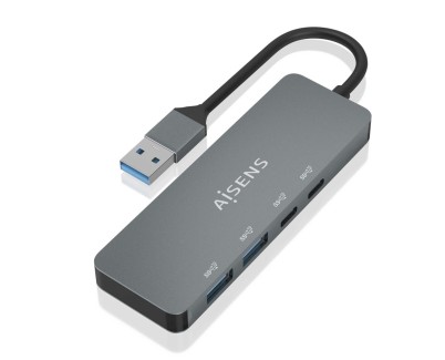 Aisens Hub USB 3.2 GEN2 10G USB-A - USB-A/M-2xUSB-C/H-2xUSB-A/H -  15cm - Color Gris