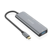 Aisens Hub USB 3.2 GEN2 10G USB-C - USB-C/M-1xUSB-C/H-3xUSB-A/H - 15cm - Color Gris