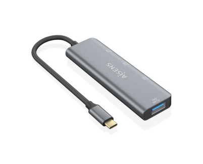 Aisens Hub USB 3.2 GEN2 10G USB-C - USB-C/M-1xUSB-C/H-3xUSB-A/H - 15cm - Color Gris