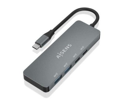 Aisens Hub USB 3.2 GEN2 10G USB-C - USB-C/M-2xUSB-C/H-2xUSB-A/H - 15cm - Color Gris