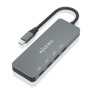 Aisens Hub USB 3.2 GEN2 10G USB-C - USB-C/M-4xUSB-C/H - 15cm - Color Gris