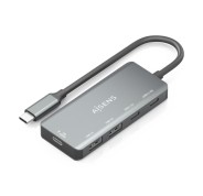 Aisens Hub USB-C 3.1 - USB-C PD 100W/2xUSB-C/2xUSB-A 2.0 - 15cm - Color Gris