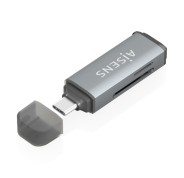Aisens Lector de Tarjetas USB-C 3.1 Gen1 - Compatible con SD, Micro SD, MMC, RS-MMC, MMC Micro - Color Gris