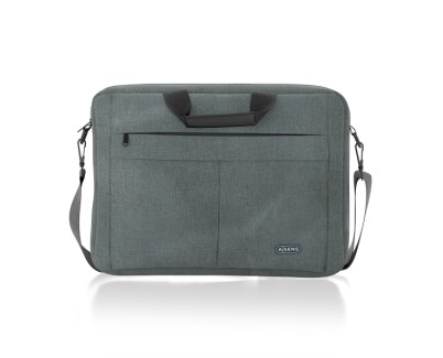 Aisens Maletin Premium para Portatil 15,6\" - Acolchado de Espuma - Bolsillo Frontal con Cremallera - Sujecion para Maleta - Correa Ajustable - Color Gris