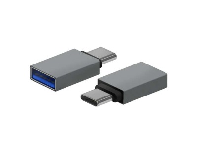 Aisens Mini Adaptador Aluminio USB 3.2 GEN1 3A - Tipo USB-C/M-A/H - Color Gris