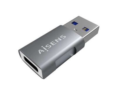 Aisens Mini Adaptador USB 3.2 GEN2 10G 3A - Tipo USB-C/H-A/M - Color Gris