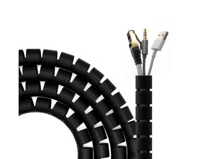 Aisens Organizador De Cable En Espiral 25mm - 3.0m - Color Negro