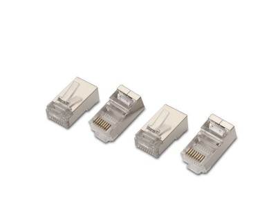 Aisens Pack de 10 Conectores RJ45 8 Hilos FTP Cat.6 AWG24 - Color Plata