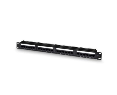 Aisens Patch Panel de 24 Puertos RJ45 Cat.6 UTP - 19\" 1U Dual IDC - Color Negro