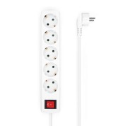 Aisens Regleta de 5 Tomas Schuko con Cable de 1.4m - Interruptor On/Off - Proteccion Infantil - Color Blanco