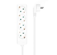 Aisens Regleta Multiple de 4 Tomas sin Interruptor con Cable 3×1.5mm2 - 1.4m - Color Blanco