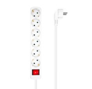 Aisens Regleta Multiple de 6 Tomas con Interruptor con Cable 3×1.5mm2 - 1.4m - Color Blanco