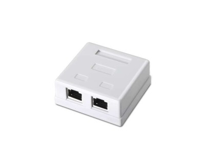 Aisens Roseta de Superficie RJ45 Cat.6 FTP 2 Tomas - Color Blanco