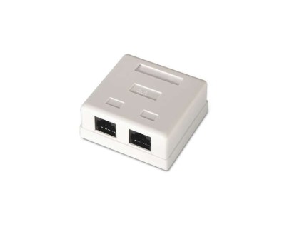 Aisens Roseta de Superficie RJ45 Cat.6 UTP 2 Tomas - Color Blanco