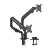 Aisens Soporte de Mesa ECO Contrapeso Giratorio e Inclinable para Monitor/TV 8kg (3 Pivotes - 2 Brazos) de 17-32 - Color Negro